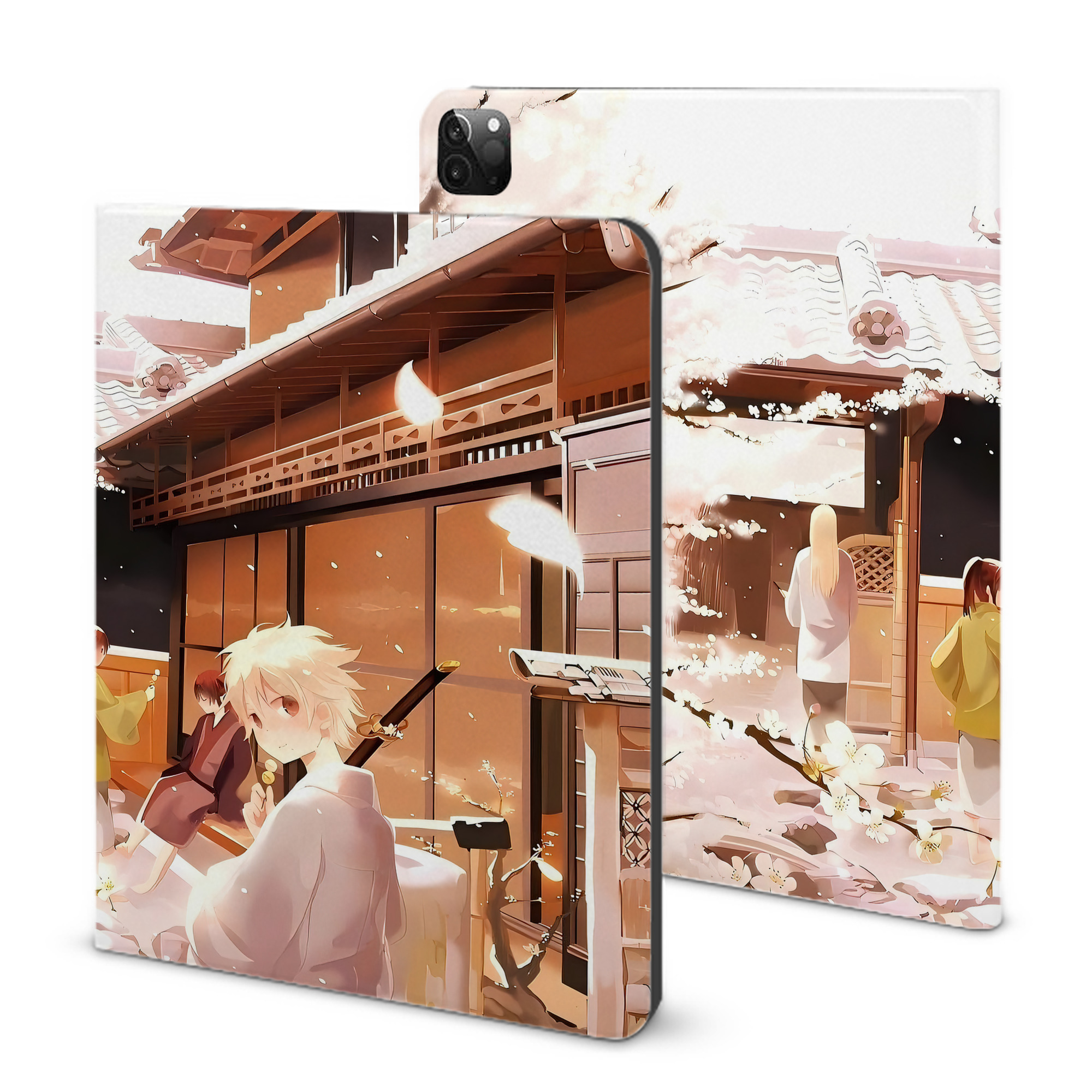 （画像用） ぎんたま 坂田銀時（さかたぎんとき） 神楽 志村新八（しむら しんぱち） GINTAMA Sakata Gintoki Kagura Shimura Shinpachi IPadケース ペンホルダー付き ブックスタイルデザイン